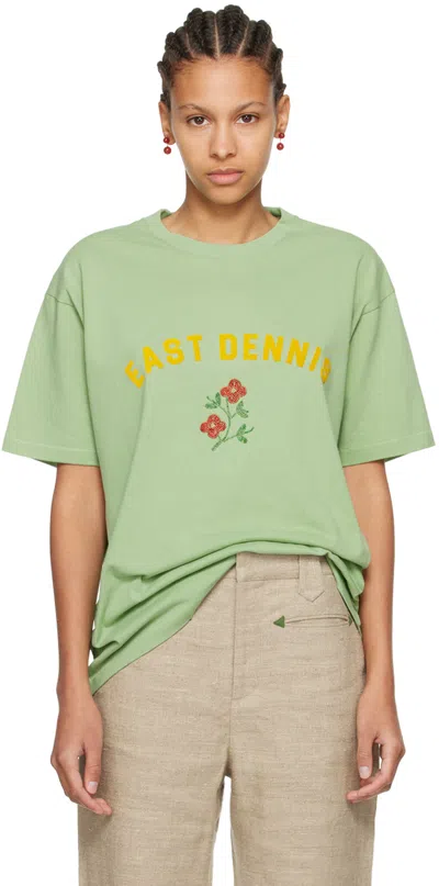 Bode Green 'east Dennis' T-shirt In Mint Mint