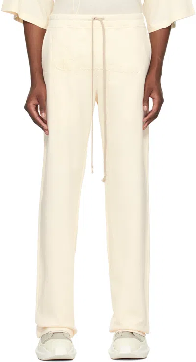 Rick Owens Off-white Champion Edition Dietrich Sweatpants In 21 Natural