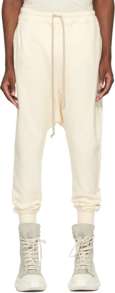 Rick Owens Off-white Champion Edition Sweatpants In 21 Natural