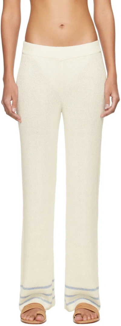 Bode Off-white Quincy Stripe Trousers In Cream Cream
