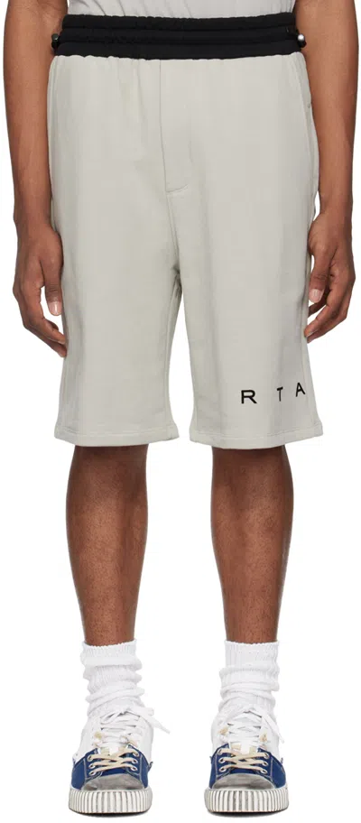 Rta Gray Flocked Shorts In Grey Black Combo