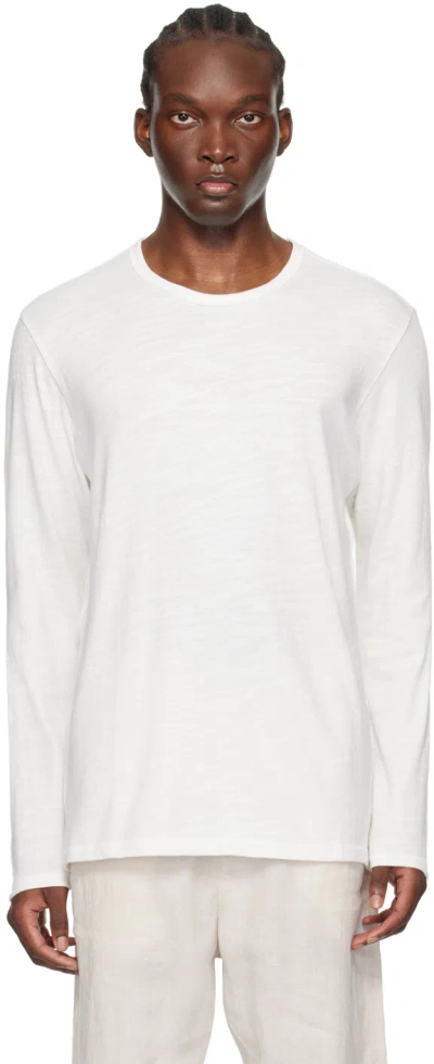 Rag & Bone White Classic Flame Long Sleeve T-shirt In Wht