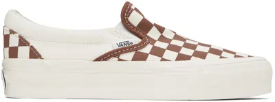 Vans Off-white & Brown Premium Slip-on 98 Sneakers In Lx Checkerboard Coff