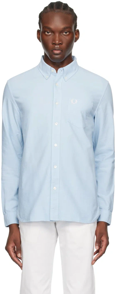 Fred Perry Blue Button Shirt In 146