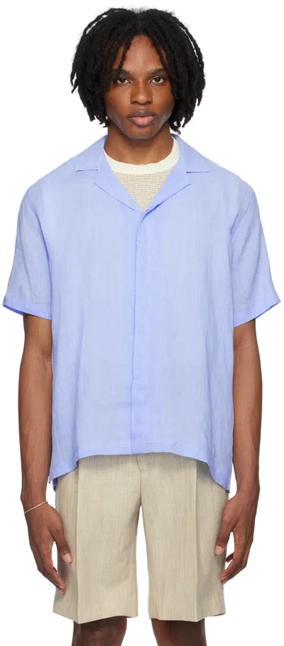 Orlebar Brown Blue Maitan Shirt In Soft Blue