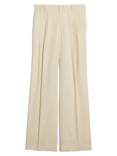 Helmut Lang Women's Linen-blend Pleated Trousers In Neutrals