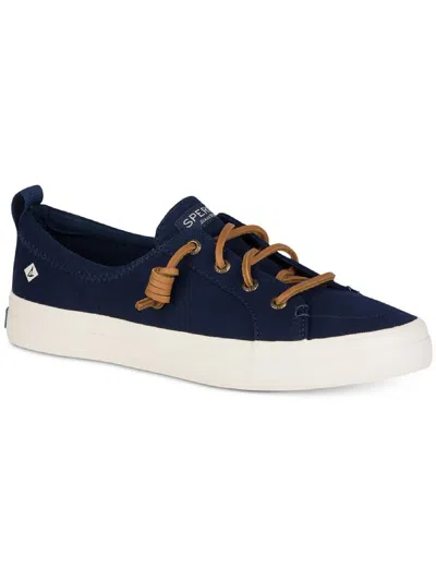 Sperry Crest Vibe Womens Canvas Ankle Boat Shoes In Blue