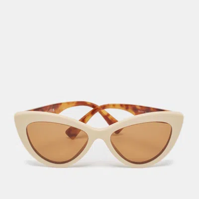 Pre-owned Miu Miu Brown/beige Smu04y Cat Eye Sunglasses