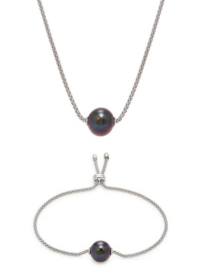 Effy Women's 2-piece Sterling Silver, Freshwater Pearl Necklace & Bracelet Set
