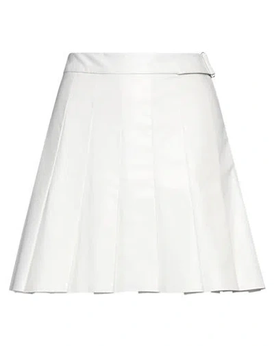 Kassl Editions Pleated Coated Cotton-blend Mini Skirt In Off White