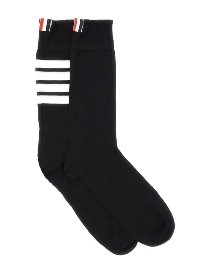 Thom Browne 4bar Socks. In Black