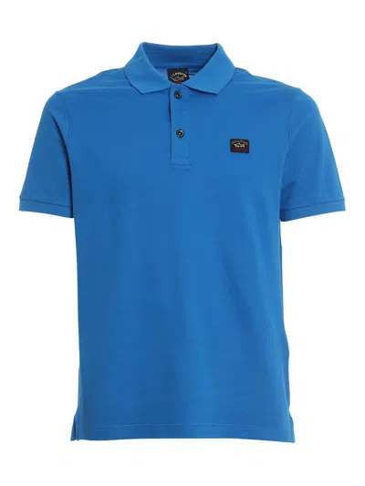Paul & Shark Chest Logo-patch Polo Shirt In Blue