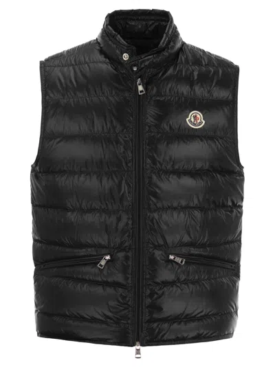 Moncler Gui Quilted Nylon Down Vest In Navy
