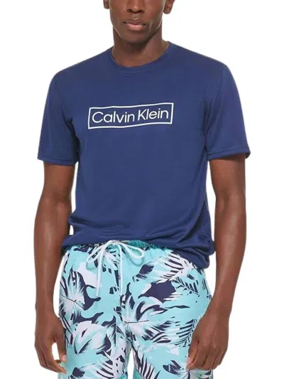 Calvin Klein Men's Light Weight Shirt In Navy In Purple