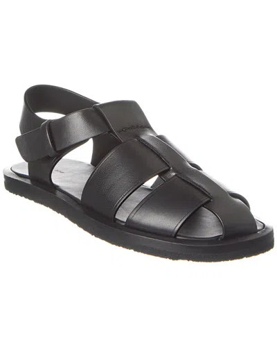 The Row Fisherman Crepe Leather Sandal In Black