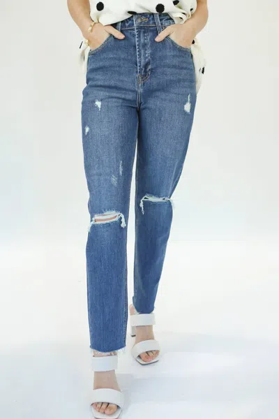 Risen Deana High Waisted Jeans In Medium Wash Denim In Multi