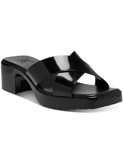 Inc Rosalie Womens Criss-cross Front Square Toe Jelly Sandals In Black