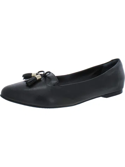 Trotters Hope Womens Leather Flat Shoes In Black