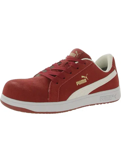Puma Iconic Womens Composite Toe Faux Suede Work & Safety Shoes In Red