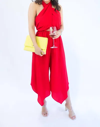 Tyche Fabulous Summer Nights Jumpsuit In Red
