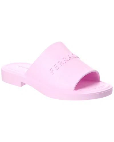 Ferragamo Giuneva 3d Logo Rubber Sandal In Pink