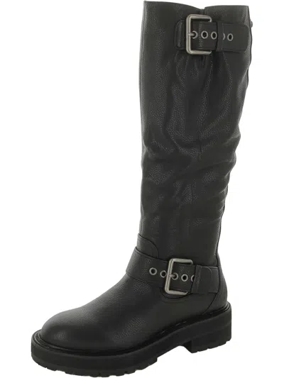 Kurt Geiger Hackney Womens Leather Knee-high Boots In Black