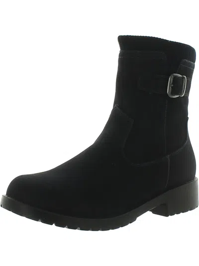 Easy Street Womens Faux Suede Ankle Boots In Black