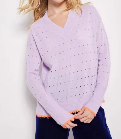 Lisa Todd Swaggy Chic Sweater In Purple Passion In Multi