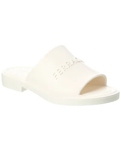 Ferragamo Giuneva 3d Logo Rubber Sandal In White