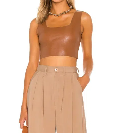 Commando Faux Leather Crop Top In Cocoa In Brown