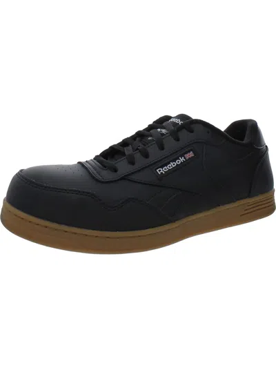 Reebok Club Memt Mens Leather Composite Toe Work & Safety Shoes In Black