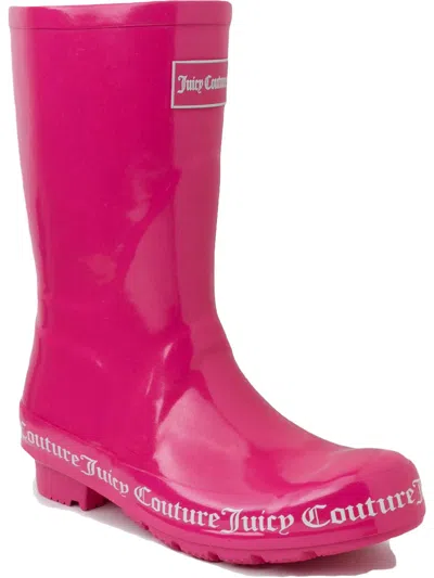Juicy Couture Totally Womens Rubber Waterproof Rain Boots In Pink