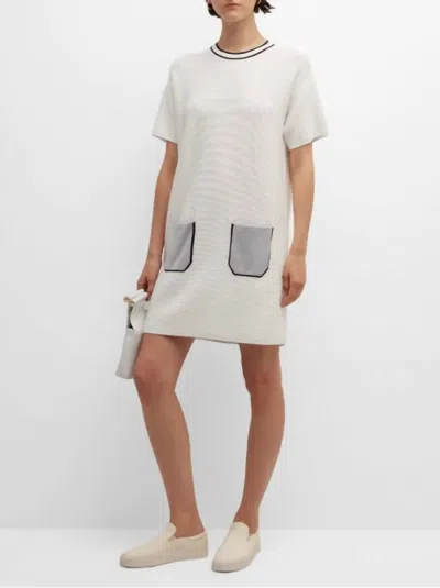 Armani Collezioni Emporio Armani Contrast Trim Pocket Dress In Off White