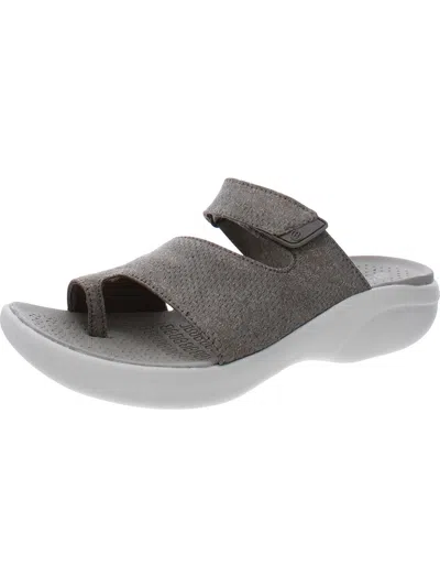 Bzees Carry On Womens Toe Loop Knit Slide Sandals In Multi