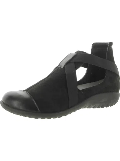 Naot Rakua Womens Suede Toe Cap Flat Shoes In Black