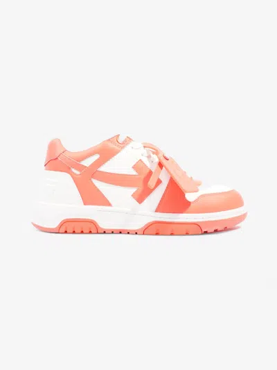 Off-white Out Of Office Sneakers Fluorescent Calfskin Leather In Orange