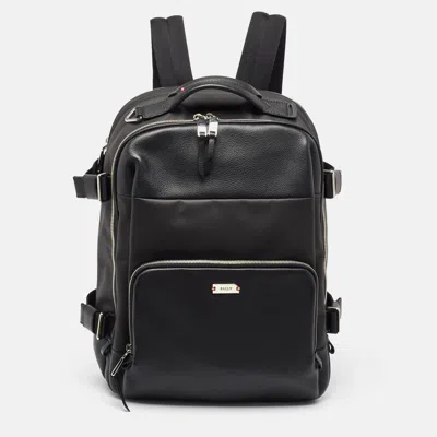 Bally Mix Fabric And Leather Veltan Backpack In Black