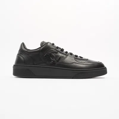 Pre-owned Chanel 23a Sneakers Leather In Black