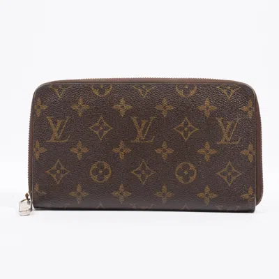 Pre-owned Louis Vuitton Zippy Organiser Wallet Coated Canvas In Multi