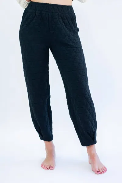 See And Be Seen Comfort Days Quilted Joggers In Black