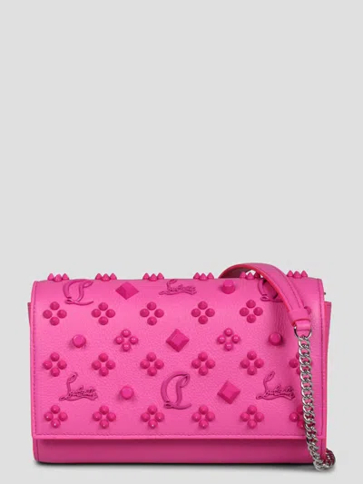 Christian Louboutin Paloma Foldover Top Clutch Bag In Pink