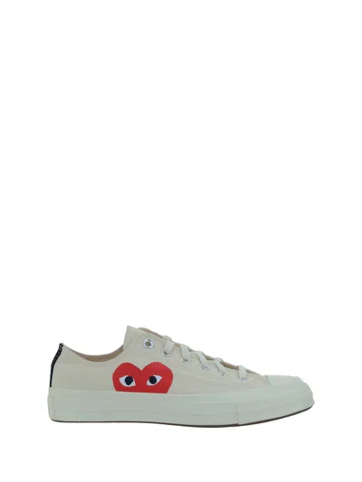 Comme Des Garçon Play Play X Converse Sneakers In White