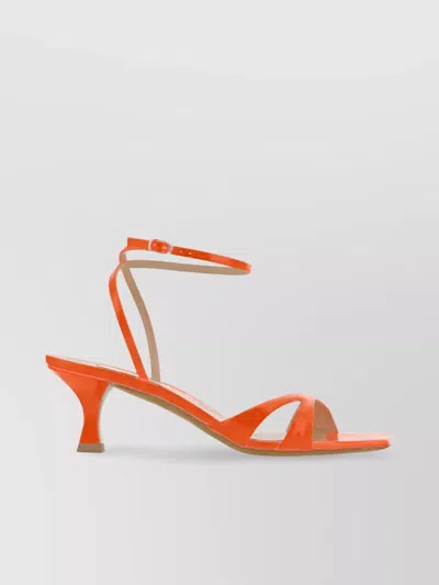 Casadei Tiffany Leather Sandals In Orange
