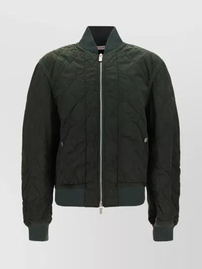 Burberry Quilted Nylon Bomber Jacket In Green