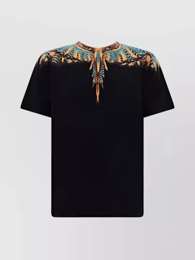 Marcelo Burlon County Of Milan Grizzly Wings Basic Cotton T-shirt In Black-orange
