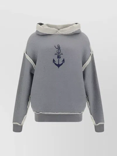 Dolce & Gabbana Hoodie In Melange Grigio