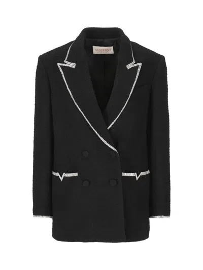 Valentino Garavani Jackets In Black/silver