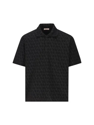 Valentino Garavani T-shirt And Polo In Black