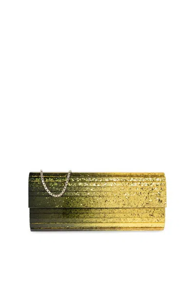 Jimmy Choo Sweetie Glitter Detailed Clutch Bag In Yellow