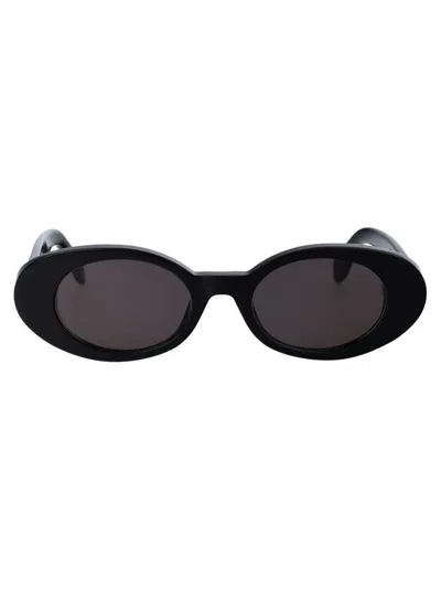 Palm Angels Eyewear Gilroy Oval Frame Sunglasses In Black